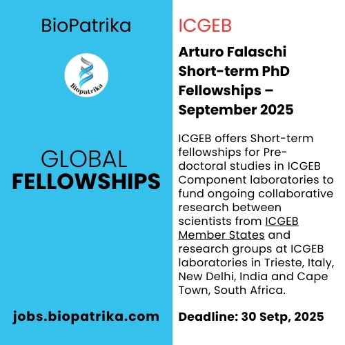 Arturo Falaschi Short-term PhD Fellowships – September 2025