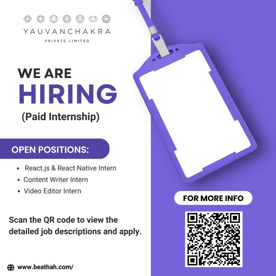 Yauvanchakra is hiring for three positions - Jaipur