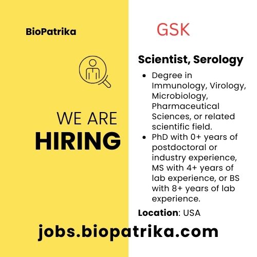 Scientist - Serology - GSK - USA