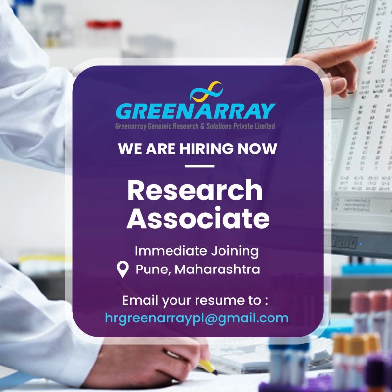 Research Associate - Greenarray Genomics - Pune