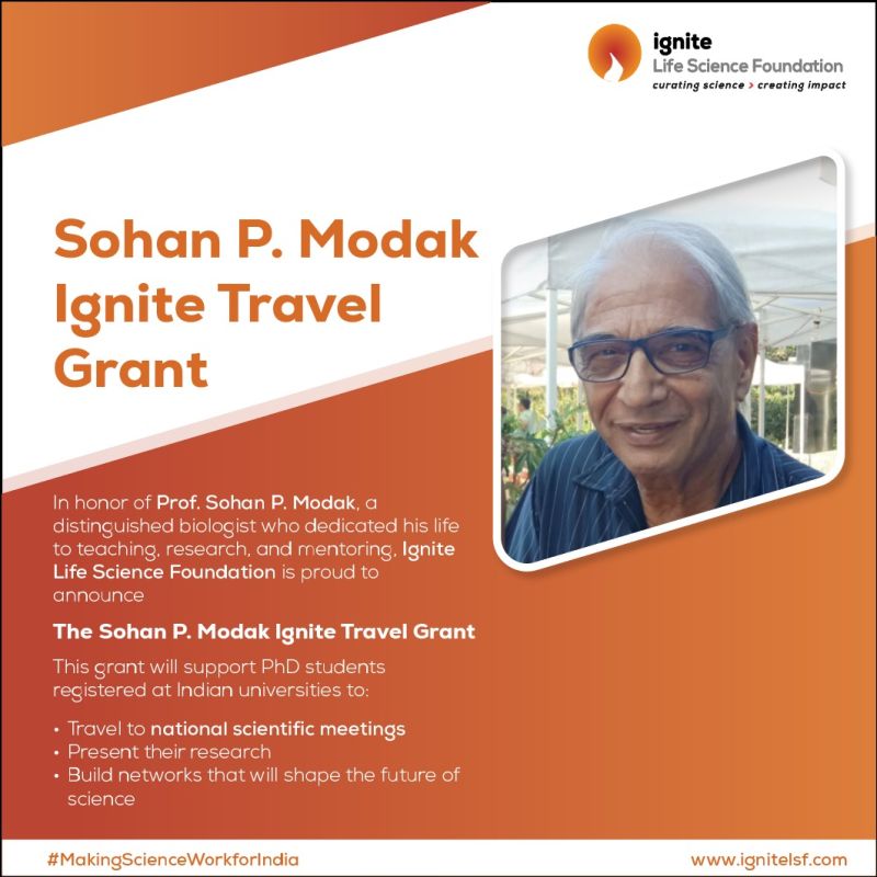 SOHAN P MODAK - IGNITE TRAVEL GRANT APPLICATION