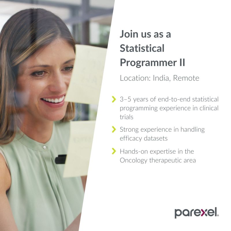 Join Parexel– Statistical Programmer II (Remote)