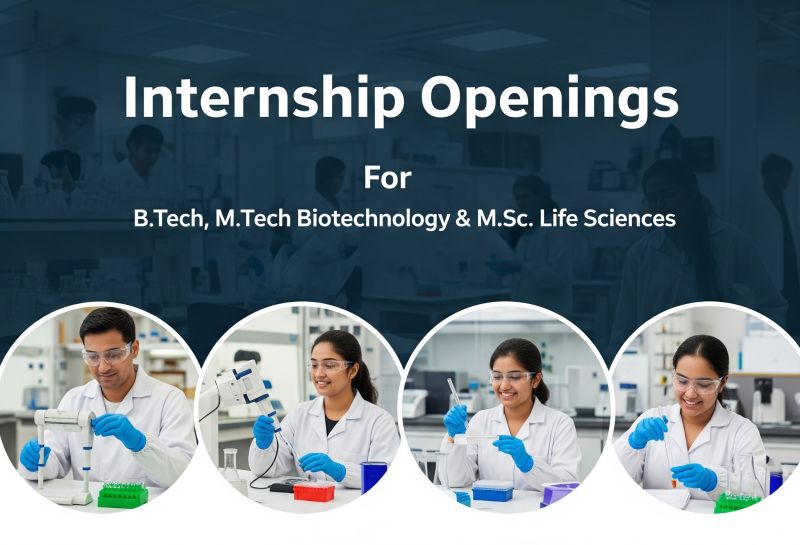 6-month internship openings immediately for Bachelor/Master in Biotechnology/Life Sciences