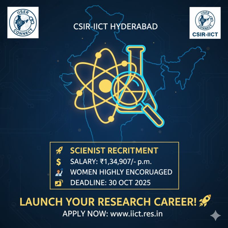 Hiring Scientist - CSIR - IICT Hyderabad