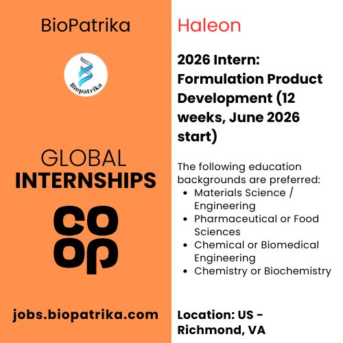 2026 Intern Formulation Product Development (12 weeks, June 2026 start)
