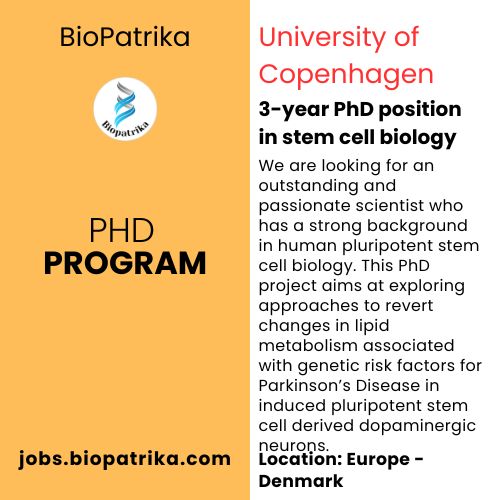 3-year PhD position in stem cell biology - Europe