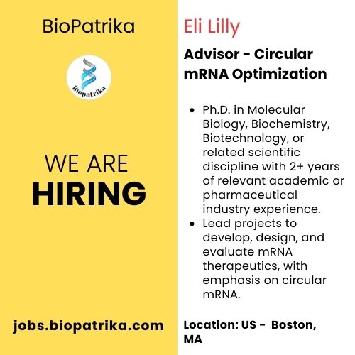 Advisor - Circular mRNA Optimization - Eli Lilly - USA