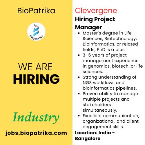 Clevergene - Hiring Project Manager - Bangalore
