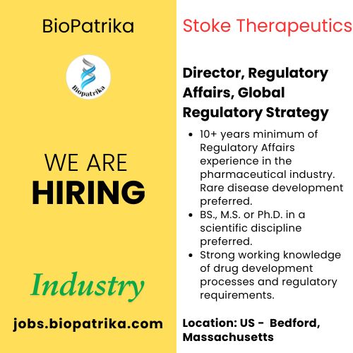 Director, Regulatory Affairs, Global Regulatory Strategy - Stoke Therapeutics - Bedford, Massachusetts