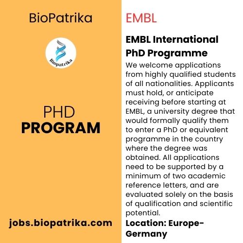 EMBL International PhD Programme - Application open