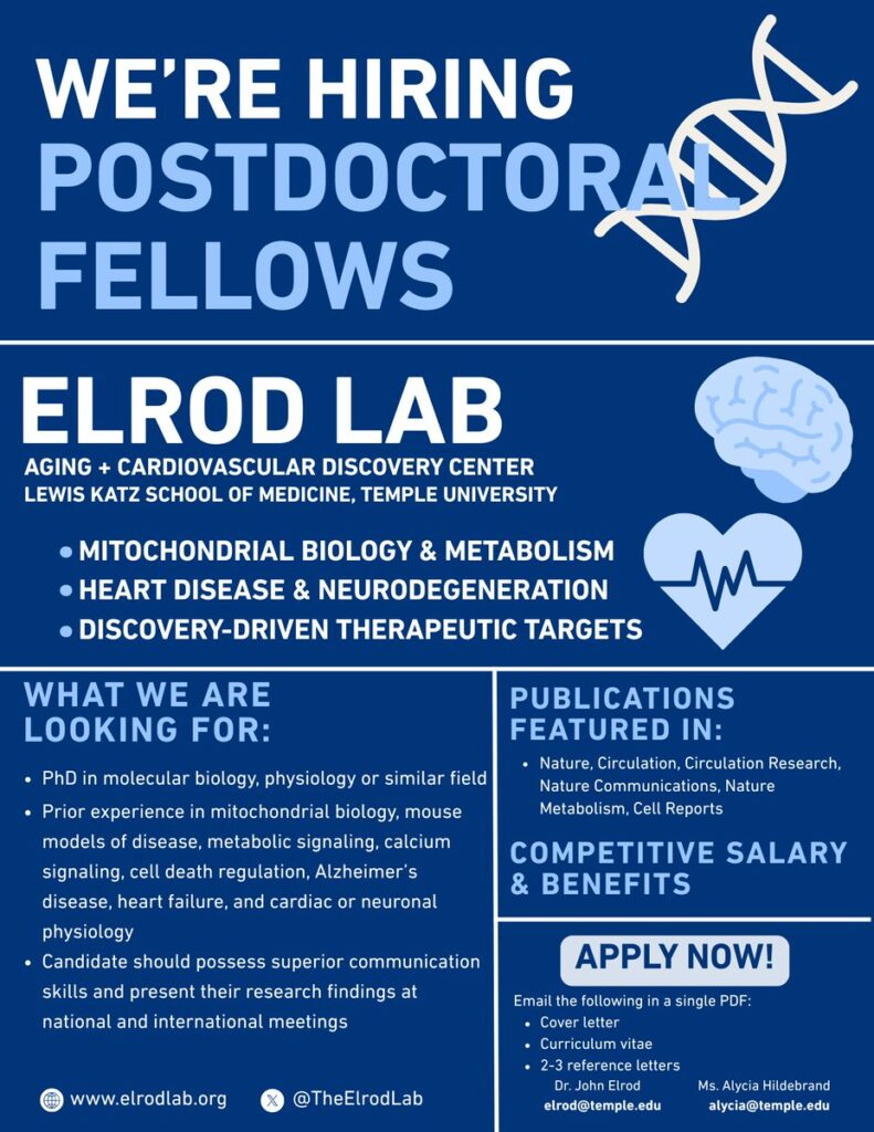 Elrod Lab at Temple University hiring Postdoc