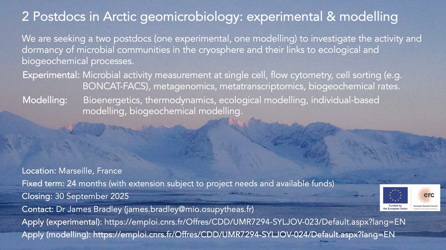 2 Postdoc vacancies: Microbial dormancy in the cryosphere - France