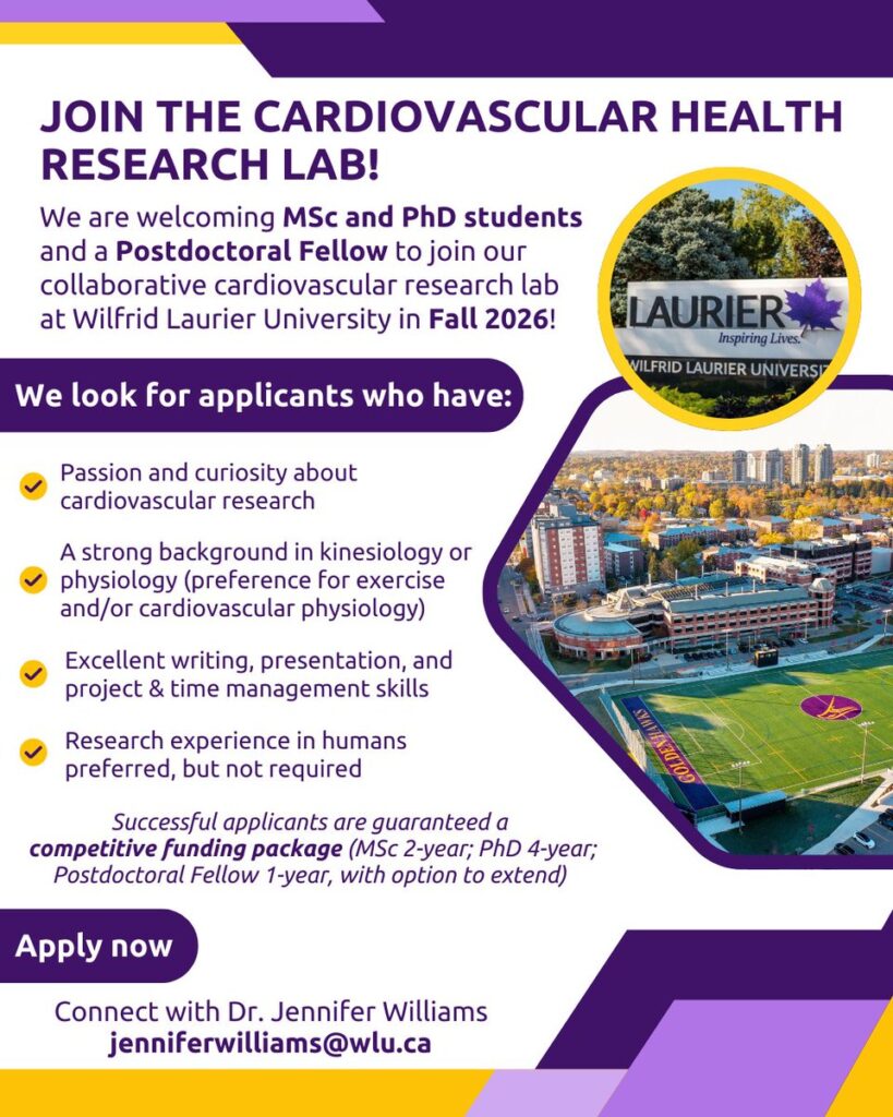 Recruiting MSc, PhD students and a Postdoctoral Fellow - Wilfrid Laurier University 
