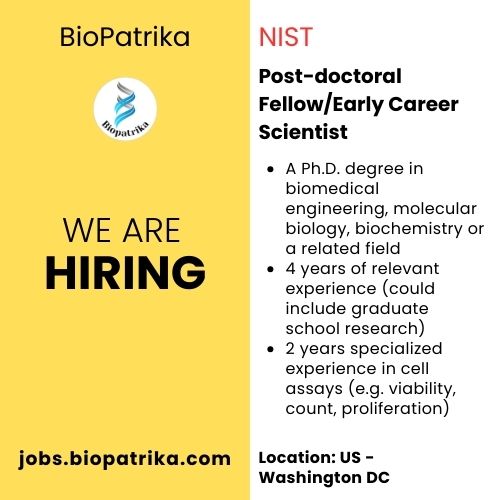 Hiring Post-doctoral FellowEarly Career Scientist - NIST