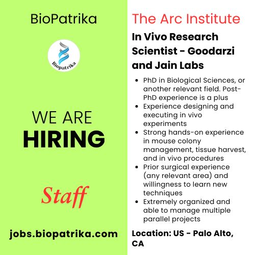 In Vivo Research Scientist - Goodarzi and Jain Labs
