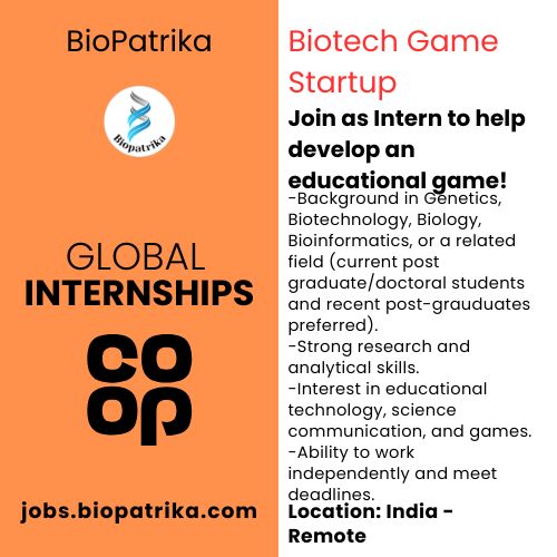 Join as Intern to help develop an educational game!