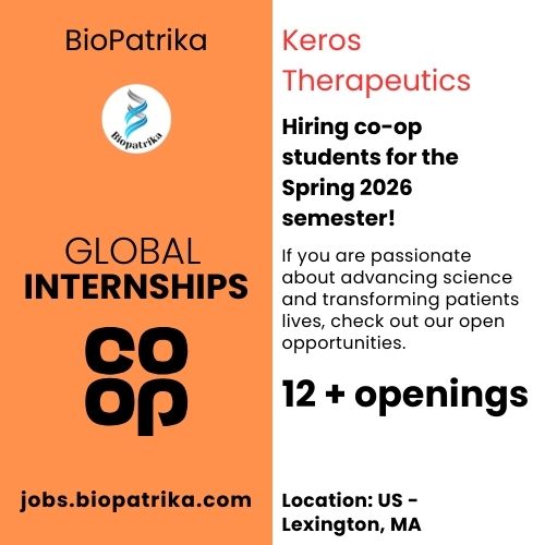 Keros Therapeutics is hiring co-op students for the Spring 2026 semester! 