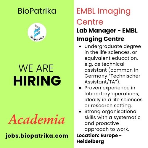 Lab Manager - EMBL Imaging Centre - Germany