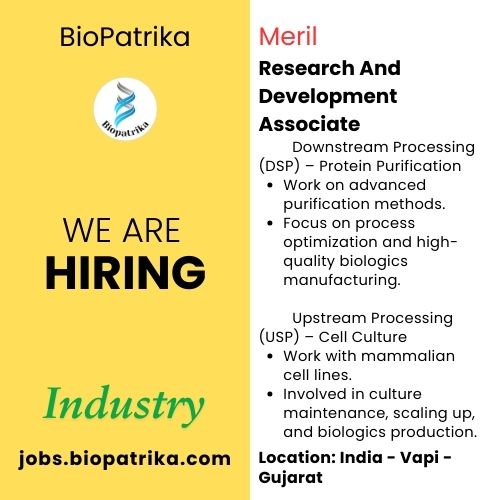 M.Sc. Biotechnology Jobs at Meril – Apply Now!