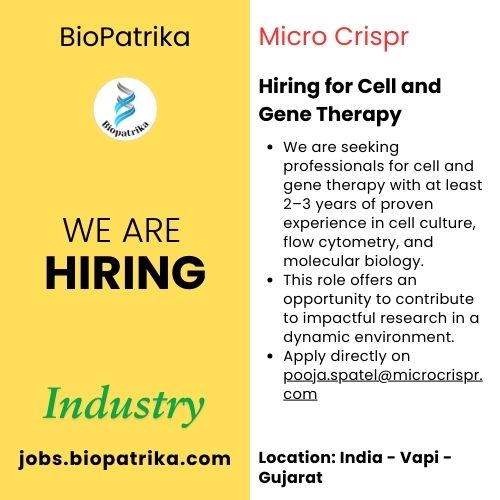 Micro Crispr hiring for Cell and Gene Therapy - Vapi