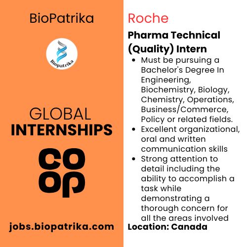 Pharma Technical (Quality) Intern - Roche - Canada