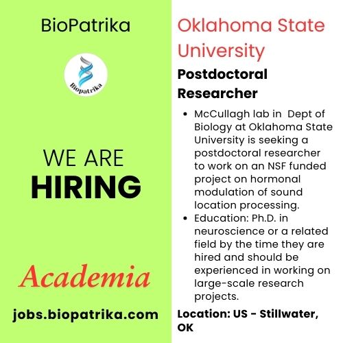 Postdoctoral Researcher - Oklahoma State University