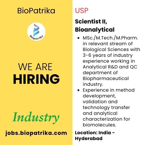 Scientist II, Bioanalytical - USP - Hyderabad
