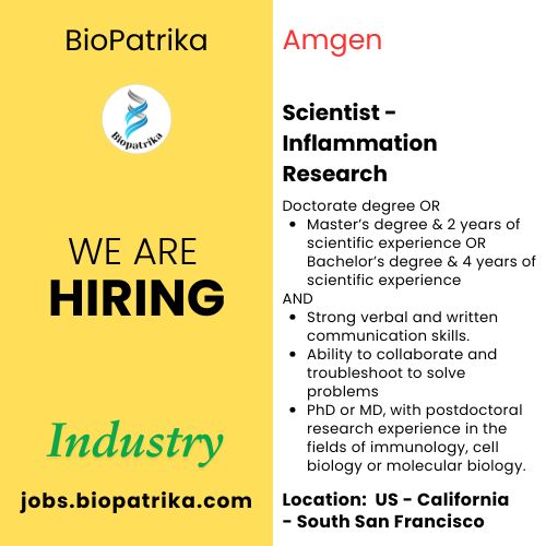 Scientist - Inflammation Research - Amgen - USA