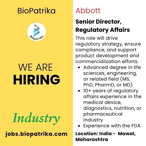 Senior Director, Regulatory Affairs - Abbott - Mawal, Maharashtra