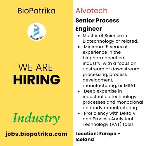 Senior Process Engineer - Alvotech - Iceland