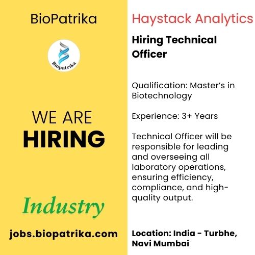 We are looking to hire Technical Officer in Turbhe, Navi Mumbai