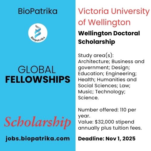 Wellington Doctoral Scholarship