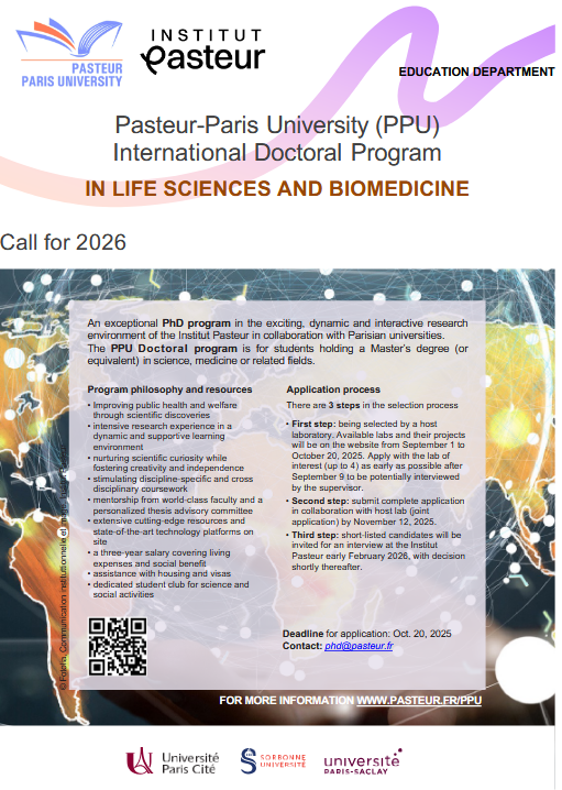 Pasteur-Paris University International doctoral program​ (PPU)