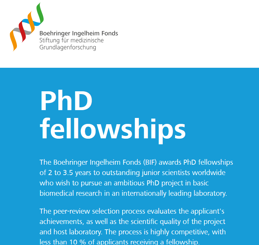 PhD fellowships - The Boehringer Ingelheim Fonds (BIF)