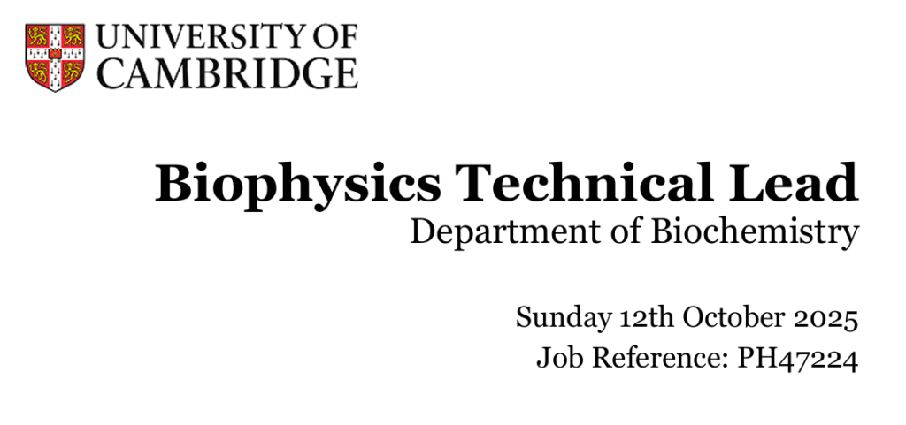 Biophysics Technical Lead - University of Cambridge - UK