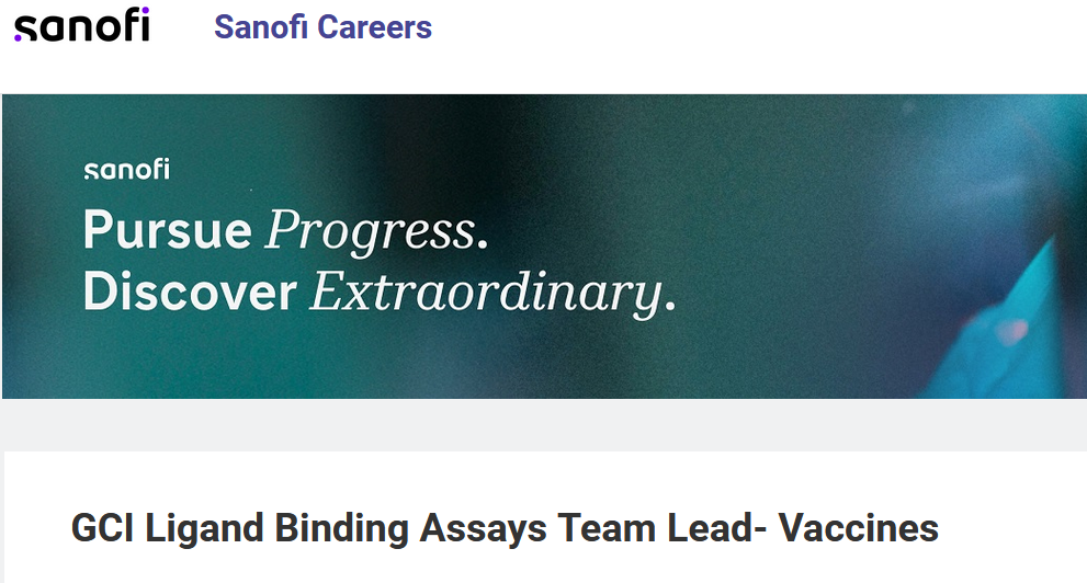 GCI Ligand Binding Assays Team Lead- Vaccines - Sanofi - USA