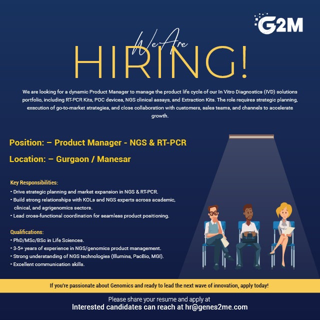 Genes2Me Hiring: Product Manager – IVD Solutions