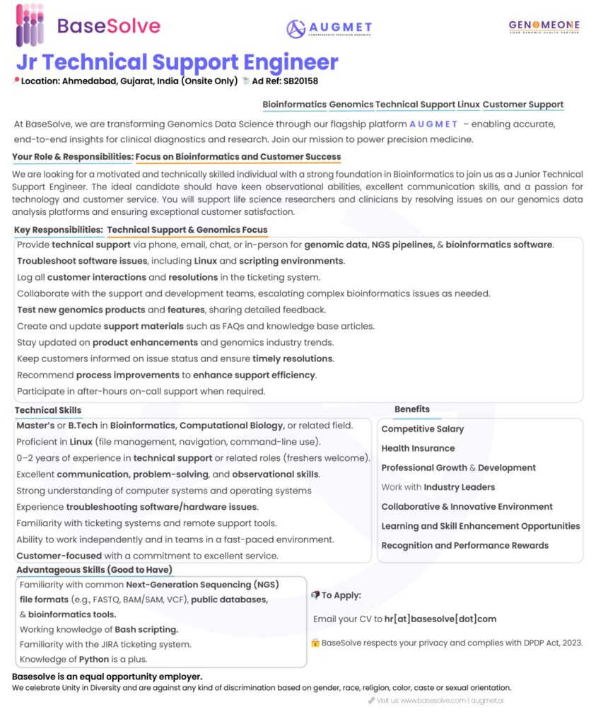 BaseSolve hiring Jr Technical Support Engineer