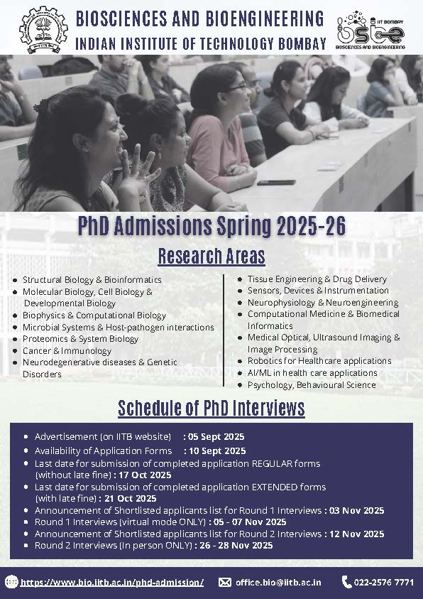 PhD in Biosciences and Bioengineering, IIT Bombay