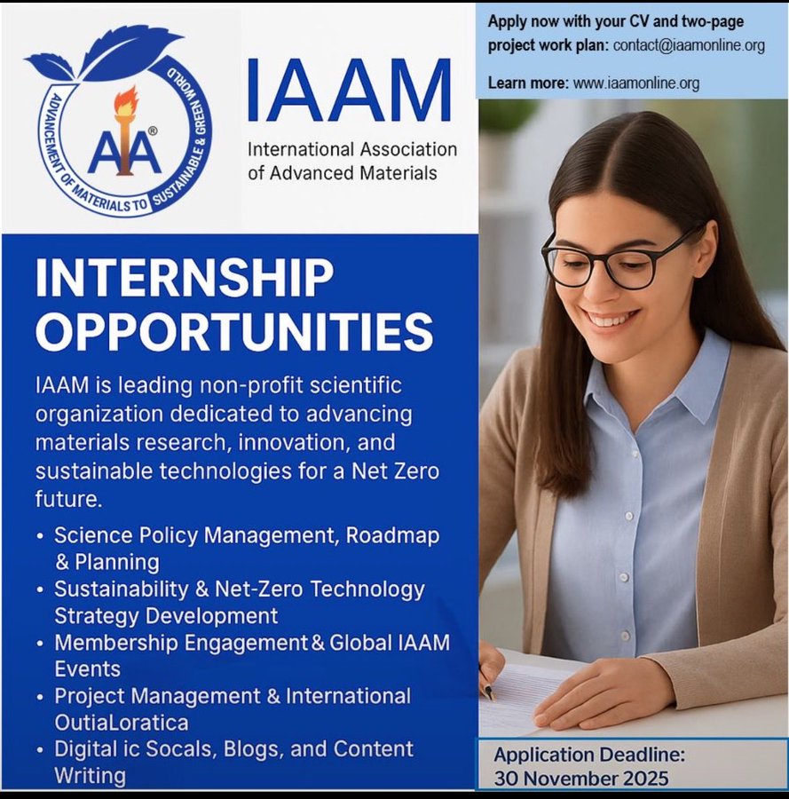 Internship Opportunities at the International Association of Advanced Materials