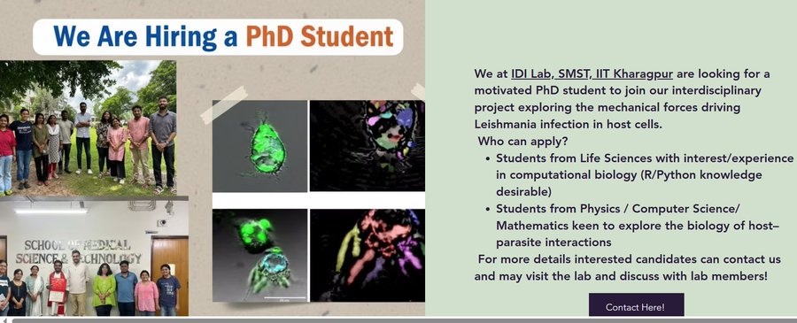 Budhaditya Mukherjee lab recruiting PhD student - IIT Kharapur