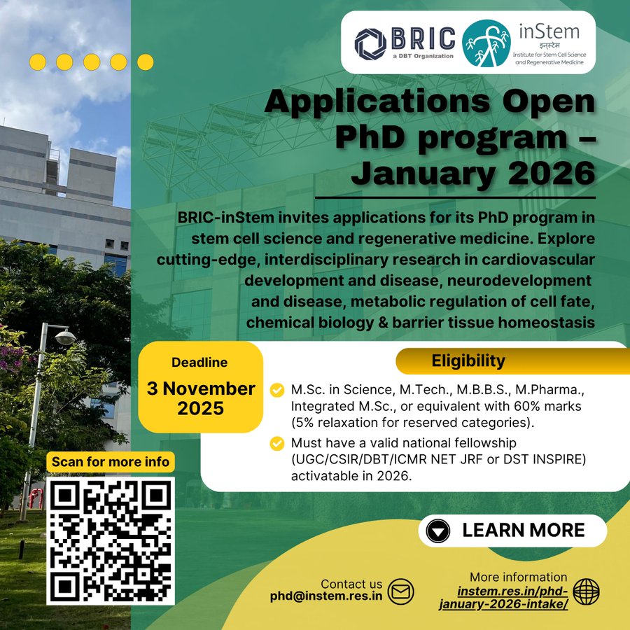 BRIC-inStem PhD Program