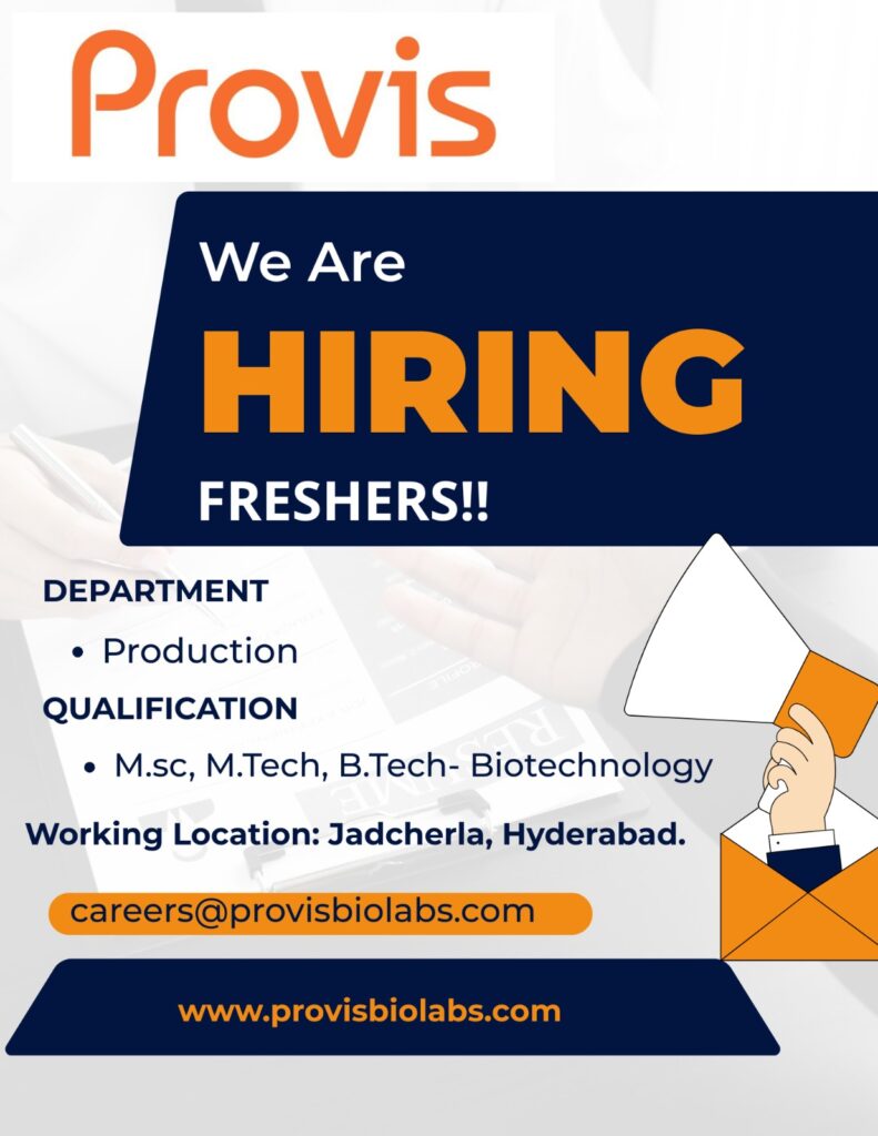 Provis Hiring Freshers - Hyderabad
