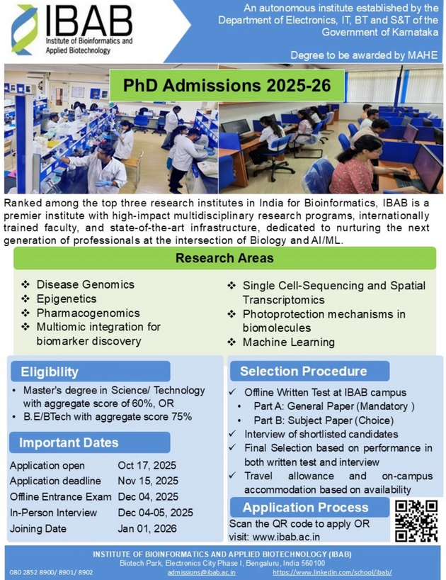 IBAB PhD program - Admissions are open