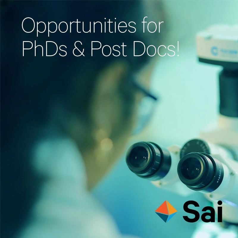 Sai Life Sciences Ltd, recruiting PhDs & Post Docs currently in the US 