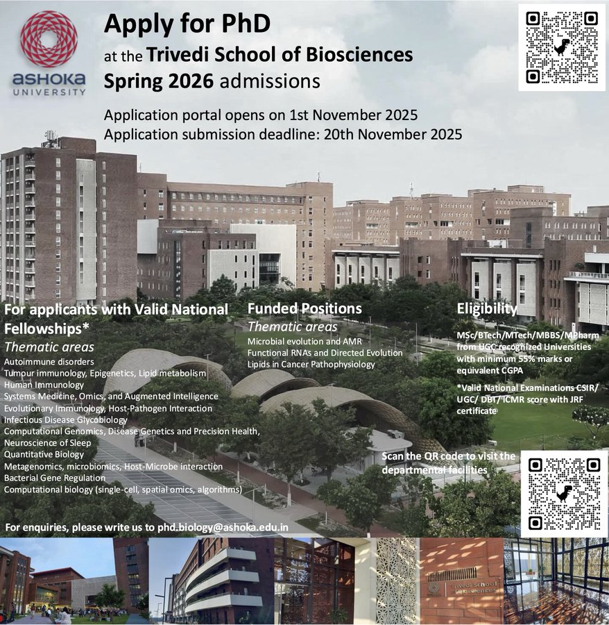 Apply for PhD at the Trivedi Schol of Biosciences - Ashoka University