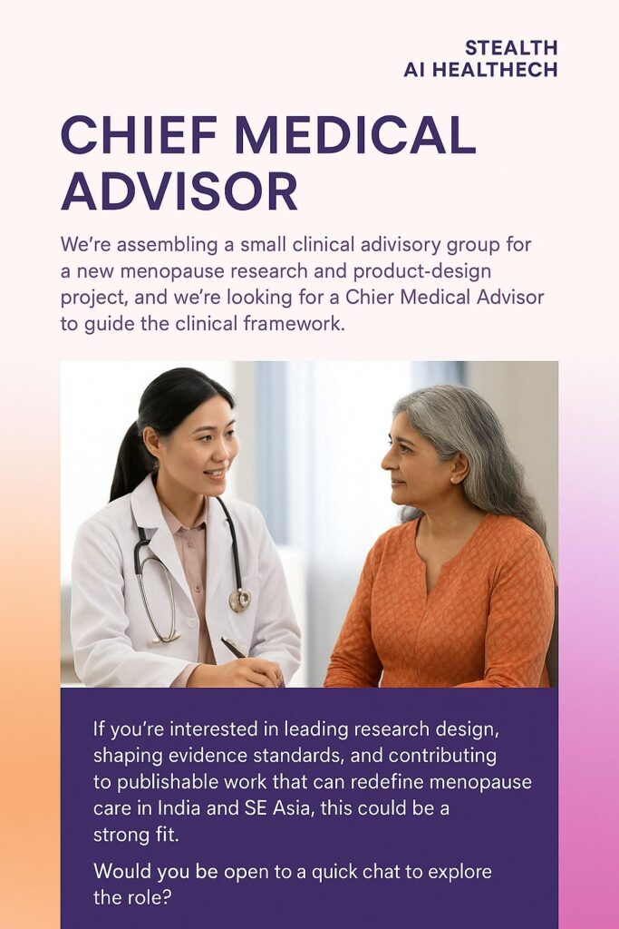 Hiring senior female Clinicians for ‘Chief Medical Officer’ AI-health startup