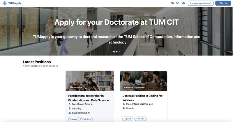 PhD or Postdoc positions at Technical University of Munich