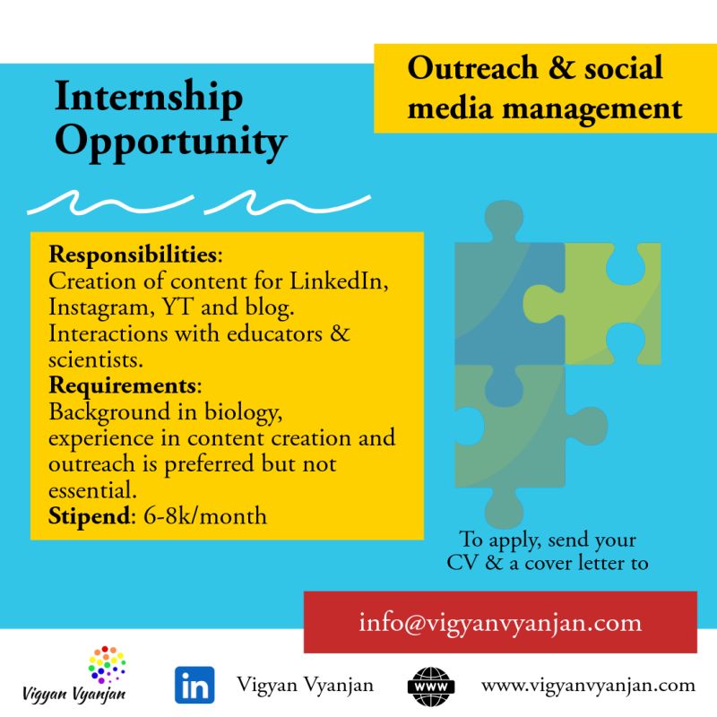 Internship Opportunity: Outreach & Social Media Management at Vigyan Vyanjan