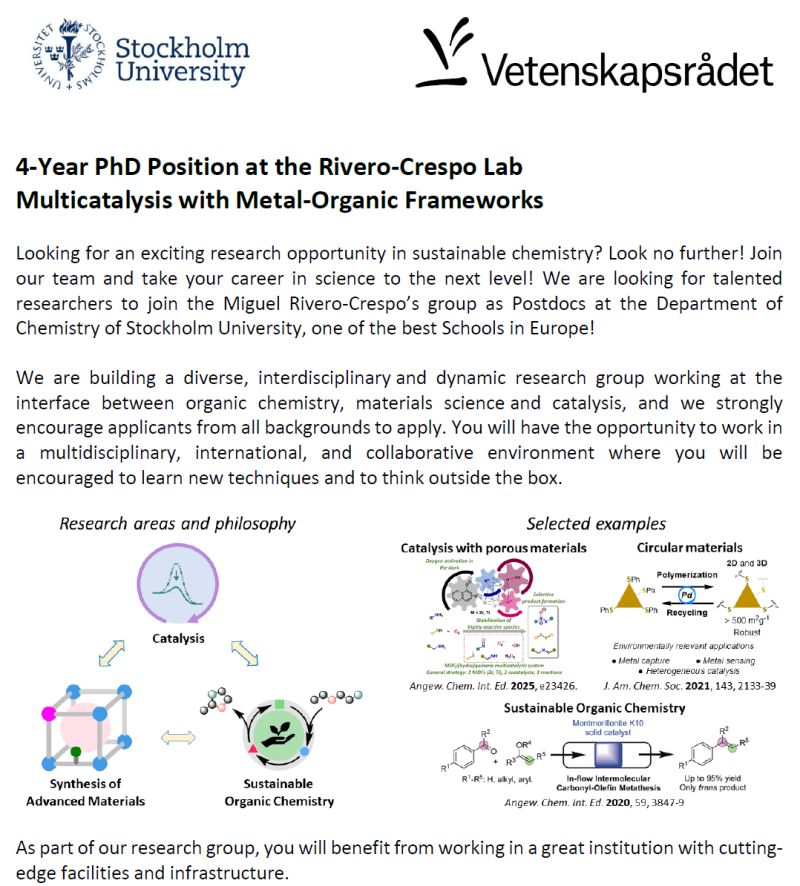 Hiring PhD and Postdoc - Stockholm University